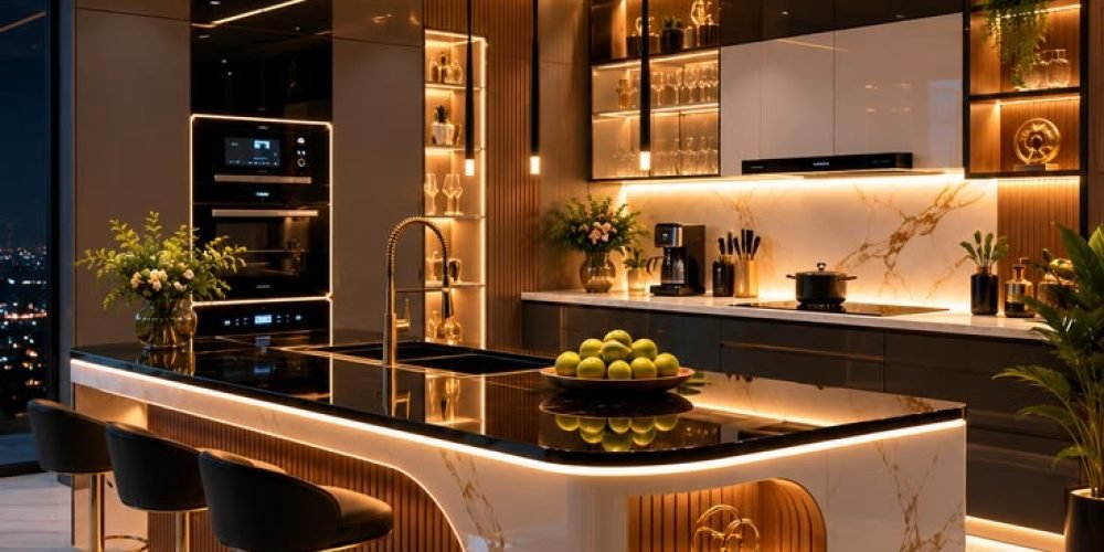 Modern Designer Kitchen with Statement Island